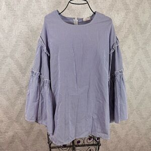 Anthropologie DRA Los Angeles blue and white striped oversized flutter sleeves